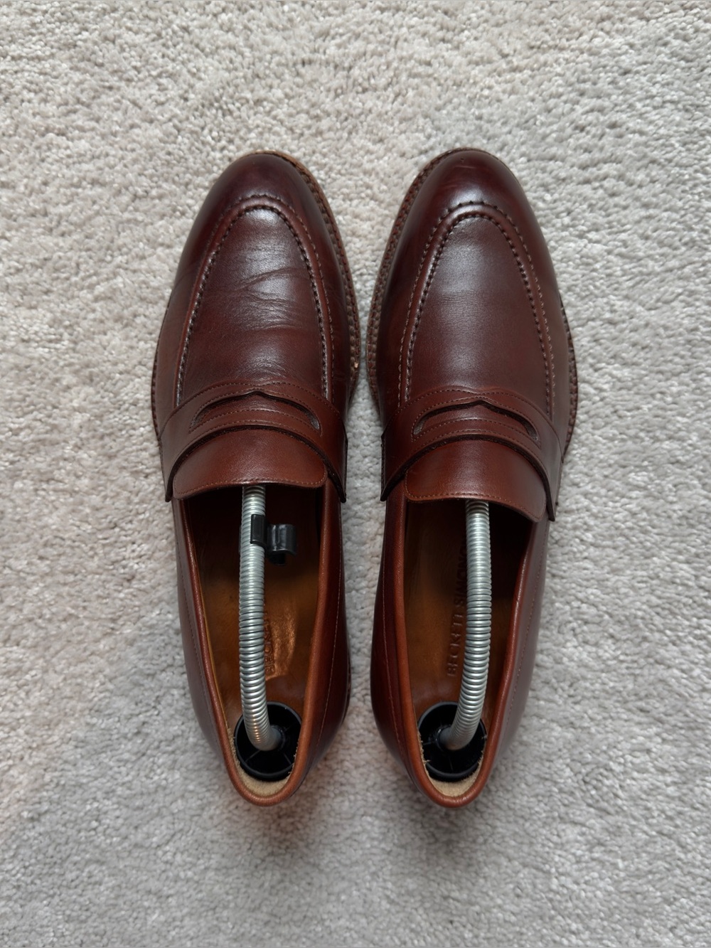 Beckett Simonon Oak Brown Cohen Leather Penny Loafers